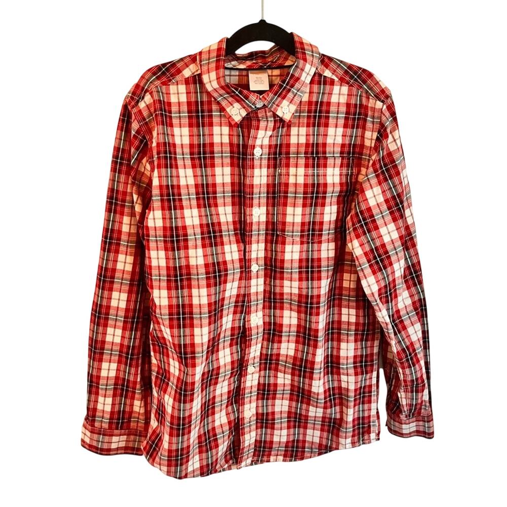 Gymboree Boy's plaid button up dress shirt (size 10-12)